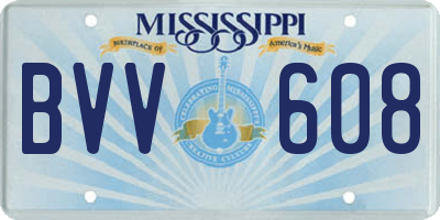 MS license plate BVV608