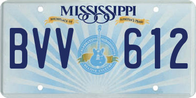 MS license plate BVV612