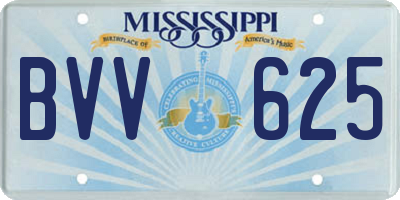 MS license plate BVV625