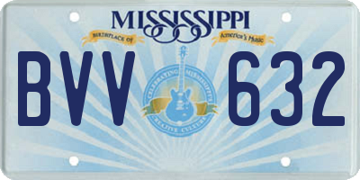 MS license plate BVV632