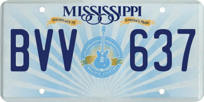 MS license plate BVV637