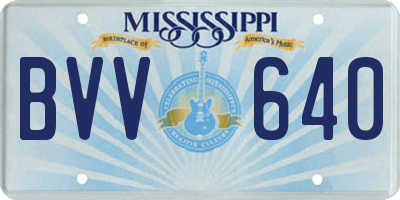 MS license plate BVV640
