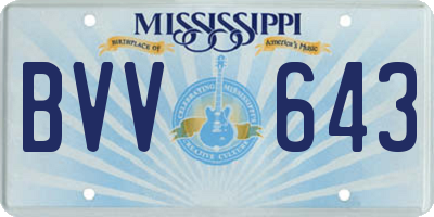 MS license plate BVV643