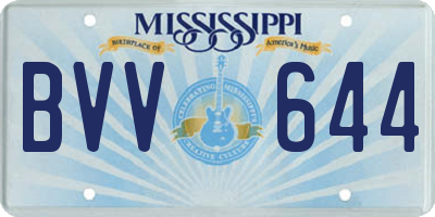 MS license plate BVV644