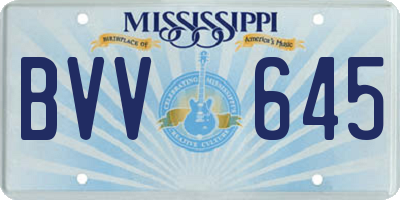 MS license plate BVV645