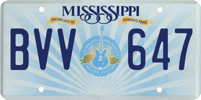 MS license plate BVV647