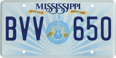 MS license plate BVV650