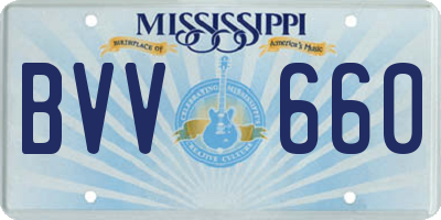 MS license plate BVV660