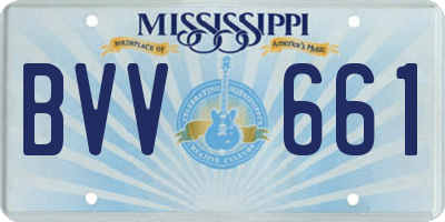MS license plate BVV661