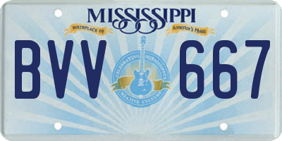 MS license plate BVV667