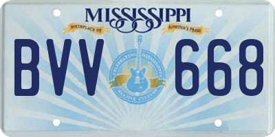 MS license plate BVV668