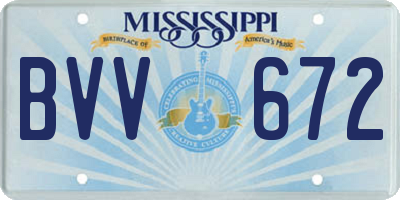 MS license plate BVV672
