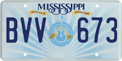 MS license plate BVV673