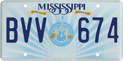 MS license plate BVV674