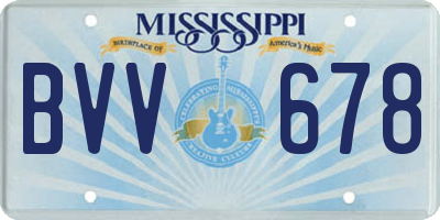 MS license plate BVV678