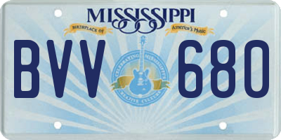 MS license plate BVV680