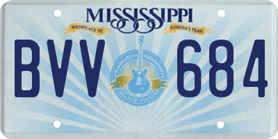 MS license plate BVV684