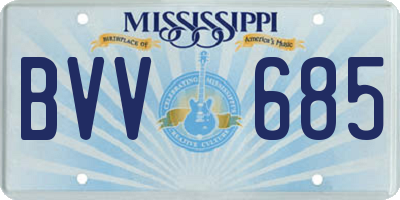 MS license plate BVV685