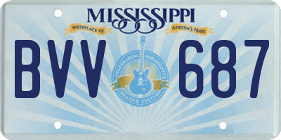 MS license plate BVV687