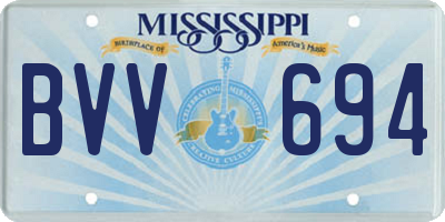 MS license plate BVV694