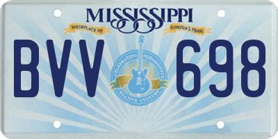 MS license plate BVV698