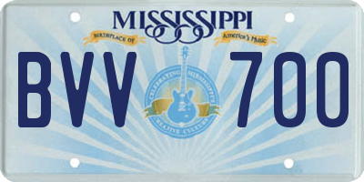 MS license plate BVV700