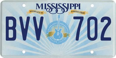 MS license plate BVV702