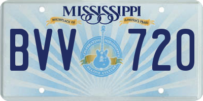 MS license plate BVV720