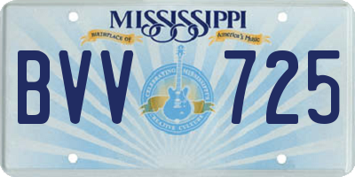 MS license plate BVV725