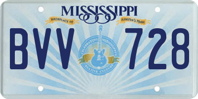 MS license plate BVV728
