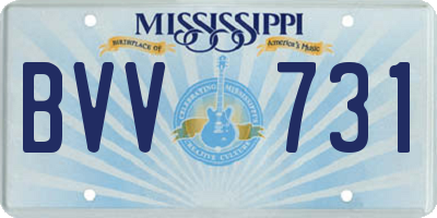 MS license plate BVV731