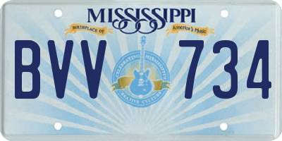 MS license plate BVV734