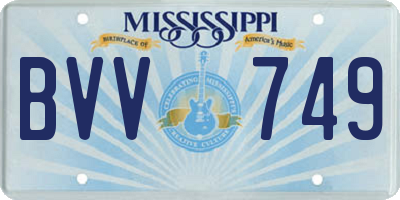 MS license plate BVV749