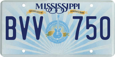 MS license plate BVV750