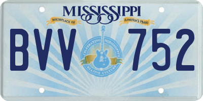 MS license plate BVV752