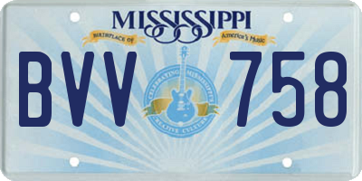 MS license plate BVV758