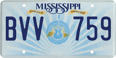 MS license plate BVV759