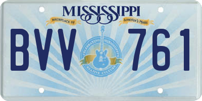 MS license plate BVV761