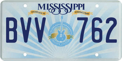 MS license plate BVV762