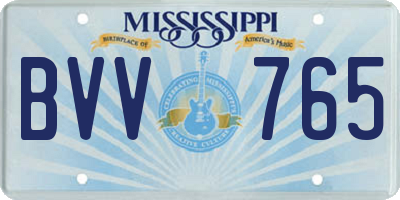 MS license plate BVV765