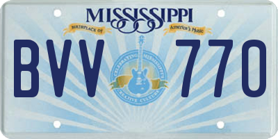 MS license plate BVV770