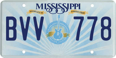MS license plate BVV778