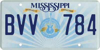 MS license plate BVV784