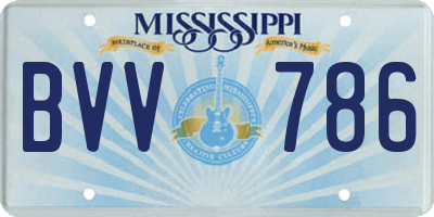MS license plate BVV786