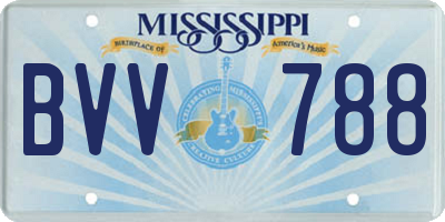 MS license plate BVV788