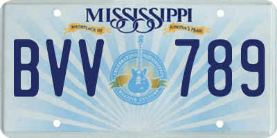 MS license plate BVV789
