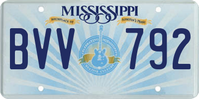 MS license plate BVV792