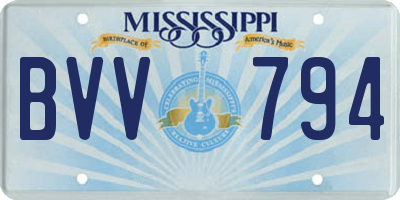 MS license plate BVV794