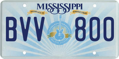 MS license plate BVV800