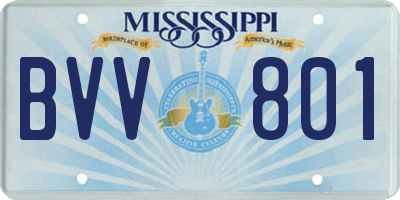 MS license plate BVV801